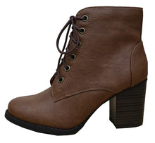 Cambridge Select Women's Zipper Lace Up Chunky Heel Ankle Bootie