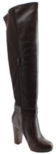 Refresh Footwear Women's Over the Knee Buckle Chunky Stacked Heel Dress Boot