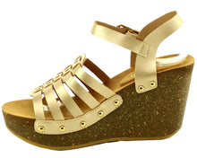 Refresh Footwear Strappy Studded Wedge Platform Sandal