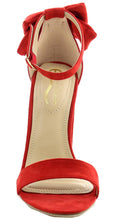 Elegant Footwear Women's Bow Open Toe Strappy Block Heel Sandal