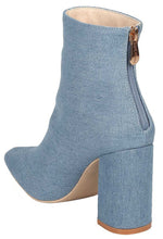 Cape Robbin Women's Closed Toe Embroidered Chunky Stacked Heel Ankle Bootie