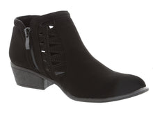 Top Moda Women's Western Geometric Cut Out Chunky Stacked Low Heel Ankle Bootie