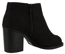 Soda Women's Sueded Fringe Peep Toe Chunky Stacked Heel Bootie