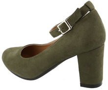 Top Moda Women's Ankle Strappy Closed Round Toe Chunky Stacked Block Heel