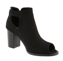 Top Moda Women's Peep Toe Cut Out Chunky Stacked Block Heel Ankle Bootie