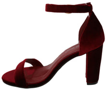 Top Moda Women's Velvet Strappy Open Toe Mary Jane Platform Sandal