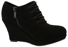 Top Moda Women's Closed Round Toe Button Platform Wedge Ankle Bootie