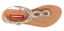 Unionbay Women's Swirl Beaded Rhinestone Crystal Embellished Flat Sandal