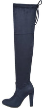 Forever Link Women's Stacked Chunky Heel Stretch Thigh High Pull On Boot