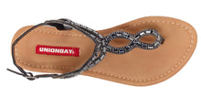 Unionbay Women's Swirl Beaded Rhinestone Crystal Embellished Flat Sandal