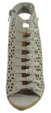 Soda Women's Lasercut Buckle Stacked Chunky Heel Bootie