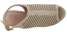 Top Moda Women's Laser Cut Slingback Peep Toe Wedge Bootie Sandal