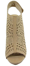 Delicious Women's Laser Cut Slingback Peep Toe Bootie