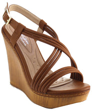 Elegant Footwear Women's Crisscross Slingback Platform Wedge Sandal
