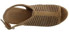 Top Moda Women's Laser Cut Slingback Peep Toe Wedge Bootie Sandal