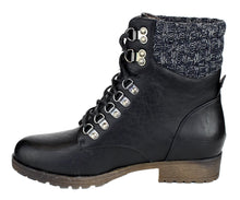 Refresh Women's Wynne-07 Knit Cuff Lace Up Combat Winter Boot