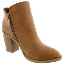 Top Moda Women's Closed Round Toe Zipper Chunky Stacked Block Heel Ankle Bootie