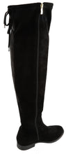 Top Moda Women's Over the Knee Drawstring Stretch Flat Block Heel Boot
