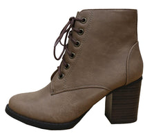 Cambridge Select Women's Zipper Lace Up Chunky Heel Ankle Bootie