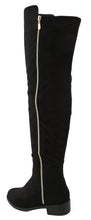 Top Moda Women's Closed Round Toe Zipper Low Heel Over the Knee Boot