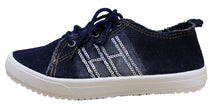 S-3 Women's Distressed Denim Sequin Fashion Sneaker