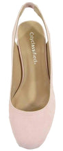 City Classified Women's Slingback Round Toe Block Heel Sandal Pump