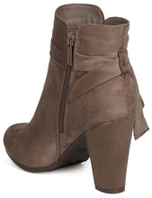 Breckelle's Women's Wrap Around Bow Chunky Stacked Wrapped Heel Ankle Bootie