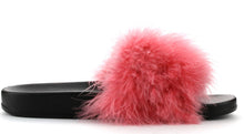 Cape Robbin Women Open Toe Flip Flop Marabou Fur Slide Slip On Flats Sandals Shoe Slipper