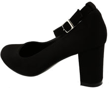 Top Moda Women's Ankle Strappy Closed Round Toe Chunky Stacked Block Heel