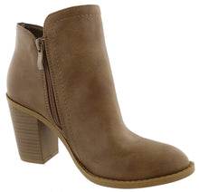 Top Moda Women's Closed Round Toe Zipper Chunky Stacked Block Heel Ankle Bootie