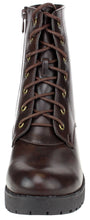 Refresh Footwear Women's Lace-Up Combat Chunky Stacked Heel Ankle Bootie