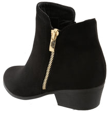 Top Moda Women's Closed Round Toe Zipper Chunky Stacked Block Heel Ankle Bootie