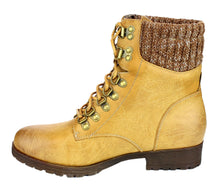 Refresh Women's Wynne-07 Knit Cuff Lace Up Combat Winter Boot