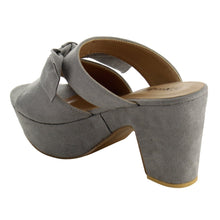 Nature Breeze Women's Knot Peep Toe Platform Chunky Stacked Heel Mule Sandal