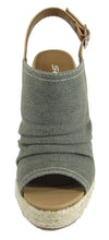 Soda Women's Strappy Peep Toe Wedge Platform Slingback Sandal