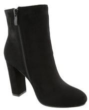 Top Moda Women's Floral Embroidered Chunky Stacked Block Heel Ankle Bootie