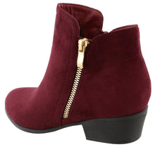 Top Moda Women's Closed Round Toe Zipper Chunky Stacked Block Heel Ankle Bootie