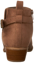 Wild Diva Women's Manny-24 Buckle Stacked Low Heel Ankle Bootie
