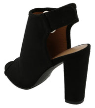 Top Moda Women's Perforated Cutout Laser Chunky Stacked Heel Ankle Bootie
