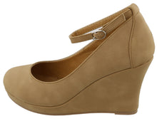 Top Moda Women's Ankle Strappy Round Closed Toe Platform Wedge