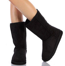 Soda Women's Soong Comfort Faux Suede Fur Mid- Calf Flat Boot, Nat, 8 M US