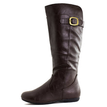 Kali Women's Knee High Buckle Faux Leather Boots (Adults)
