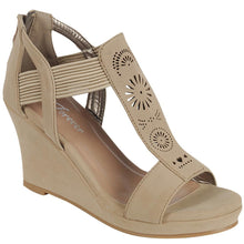 Forever Link Women's T-Strap Cutout Detail Zip Back Wedge Sandal...