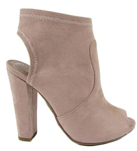 Delicious Peep Toe Open Back Heel Stacked Platform Chunky Heel Bootie