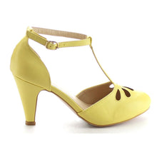 Chase & Chloe Kimmy-36 Women's Teardrop Cut Out T-Strap Mid Heel Dress Pumps