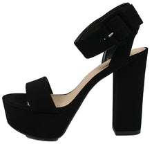 Delicious Women's Open Toe Thick Wide Strap Ankle Strap Block Heel Sandal