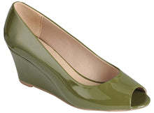 Forever Link Women's Peep Toe Slip On Wedge Pump