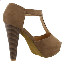 Top Moda Women's Peep Toe T-Strap Buckle Platform High Heel Sandal