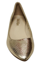 Bella Marie Angie-101 Women's pointy toe boat slip on patent snake leather flats