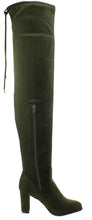 Refresh Footwear Women's Thigh High Chunky Heel Drawstring Boot